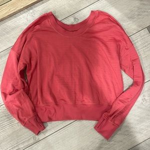 Nike Pink Cropped Wide Neck Long sleeve